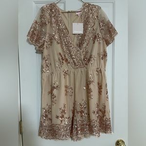 Rose gold sequin romper/playsuit